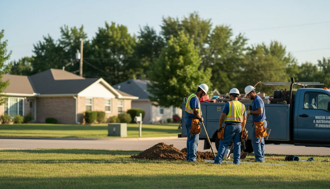 Residential water line and bathroom plumbing service in Nixa, MO